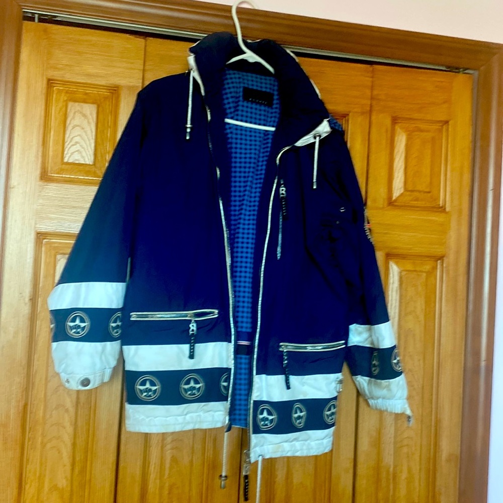 Blue Bogner ski coat